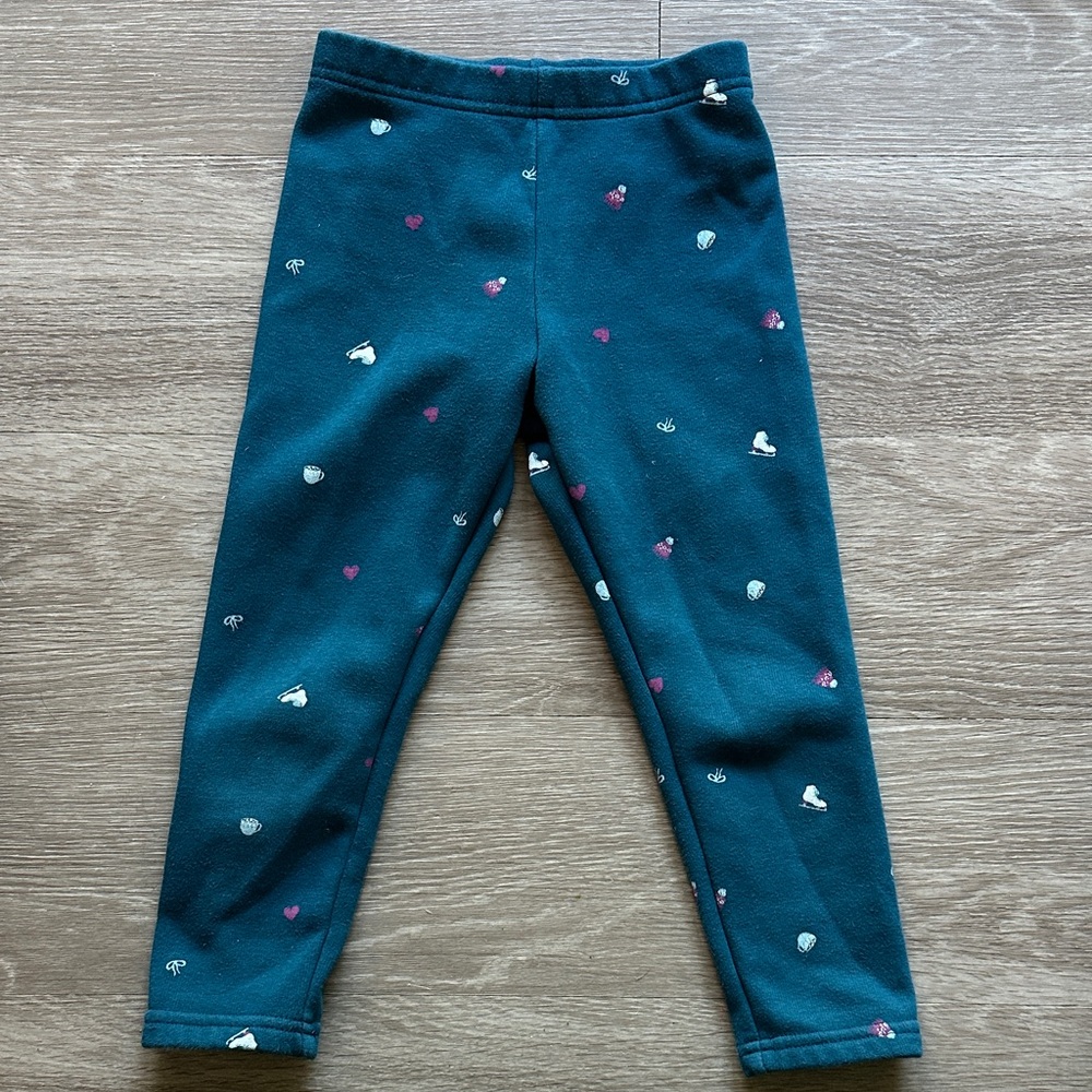 Carter's Fleece Lined Leggings with Winter Themed Accents